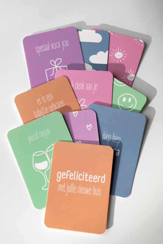 Set van 10 minikaarten
