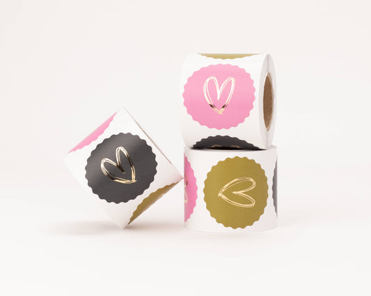 Sticker Hart met goudfolie (6 stuks)