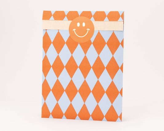 Cadeauzakje ruiten (blauw/rood)